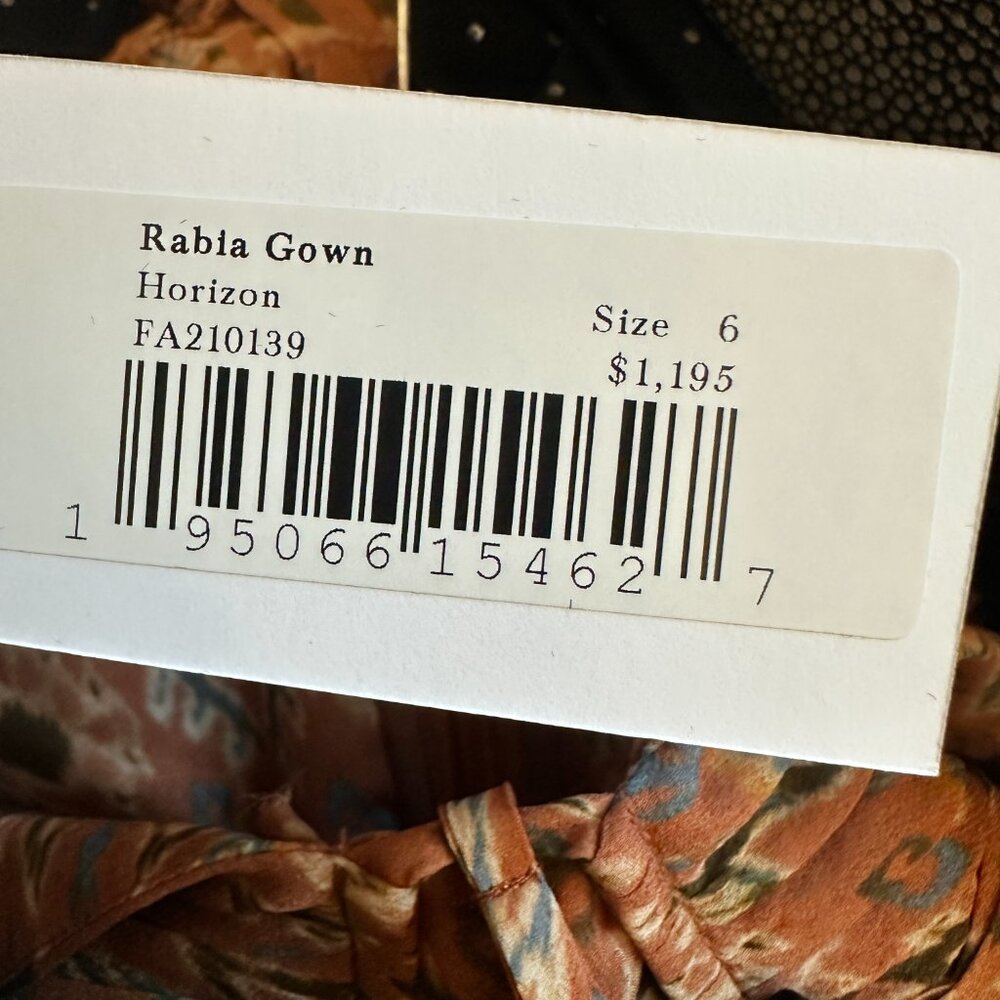 Ulla Johnson Peach Floral Ruched Silk Rabia Maxi Gown $1,195 - Picture 10 of 10